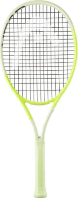 A tennis racket on a white background.