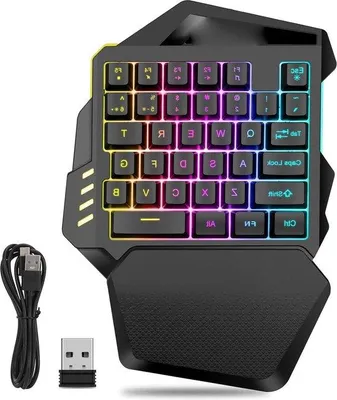 Zdjęcie produktu dla Zestaw mechanicznej klawiatury do gier z podświetleniem RGB – 35 klawiszy – miniaturowy – przenośny – ergonomiczny kontroler do gier dla graczy komputerowych