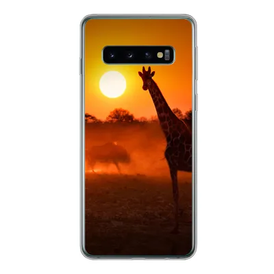 Produktbild von MuchoWow® Handyhülle Schutzhülle Hülle für Samsung Galaxy S10 Giraffe - Sonne - Savanne Silikon Softcase Handy Hülle - Handytasche