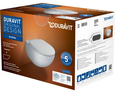 Image de Duravit Architec WC suspendu Rimless Set 457209, rondelle et siège WC inclus, 45720900A1