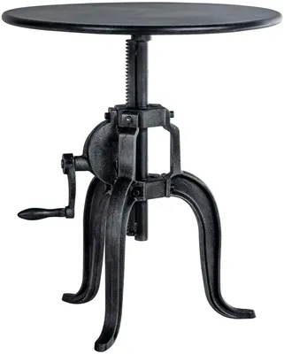 Immagine prodotto di In And OutdoorMatch Tavolino Hunter - 46-66 x 50 x 50 cm - tavolino in metallo - design elegante - tavolino nero