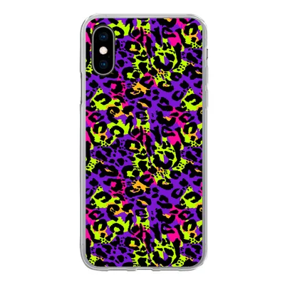 Produktbild von MuchoWow® Handyhülle Schutzhülle Hülle für iPhone X Tiermuster - Regenbogen - Neon Silikon Softcase Handy Hülle - Handyhülle