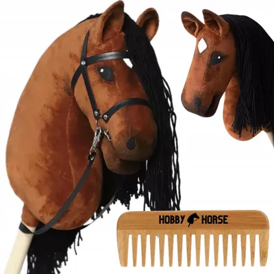Produktbild von Hobby Horse Steckenpferd Mit Mähne - Format A3 - Braun - Zaumzeug Holzkamm Spielzeug