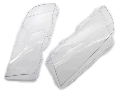 Image de Jeu de 2 caches de phares avant (gauche et droit) transparents de rechange pour BMW Série 3 E46 (1998-2001), 4 portes