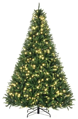 Produktbild von Weihnachtsbaum, 700 warmweiße LEDs, 2154 Zweige, flammhemmend, Kunststoff/Metall, 210 x 142 cm, Grün