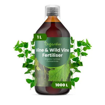 Obrázok produktu pre Tekuté hnojivo pre vinič 1 L – 2-1-8 (NPK) – Vhodné pre vinič – Pre zdravé hrozno, silný rast a silné korene – Organifer