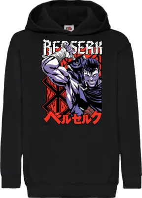 Obrázek produktu pro Dětská Mikina S Kapucí Anime Manga Berserk Guts Berserker, 12-13 Jahr - 152 / Černá