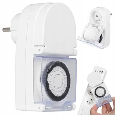 Produktbild von Vayox VA0369 Zeitschaltuh Schuko mit Schalter Mechanische Analoge 24-Stunden, Weiß