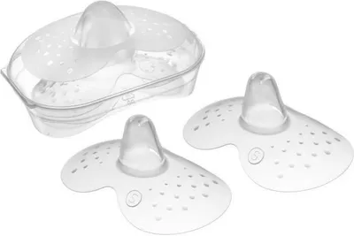 Image de Bout de Sein MAM Silicone Taille S, Lot de 2, Boîte de Stérilisation, Transparent