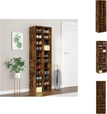 Obrázek produktu pro vidaXL Botník kouřový dub 54x34x183 cm materiál na bázi dřeva - Botníky a skříně