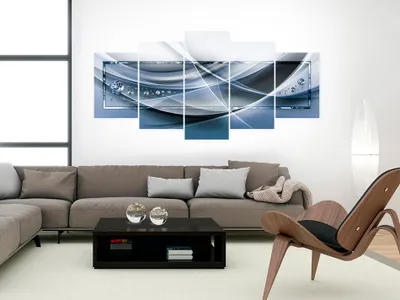 Produktbild von Akustikbild Abstrakt 200x100 cm Bilder Akustikschaum Hochleistungsschallabsorber Schallschutz Leinwand 5 tlg Wandbild Raumakustik Schalldämmung a-A-0207-b-p