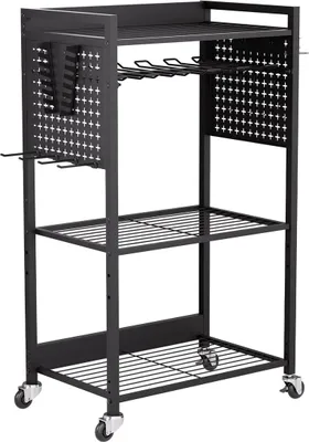 Immagine prodotto di Carrello portautensili a 4 ripiani su ruote, 150 libbre, carrello da garage per officina