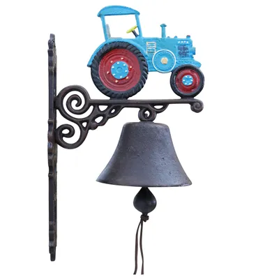Produktbild von Wandglocke Türglocke Glocke Gusseisen Traktor Dekoration Eisen Antik-Stil 40cm