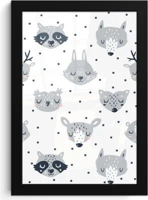 Produktbild von MuchoWow® MuchoWow® Gerahmtes Poster Tiere - Design - Kinder - Jungen - Mädchen - Baby 20x30 cm - Poster mit zchwarzem Bilderrahmen - Drucken - Bilder Poster im Rahmen