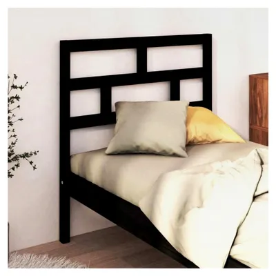 Produktbild von Kopfteil schwarz 96x4x100 cm Massivholz Kiefer Betten & Zubehör