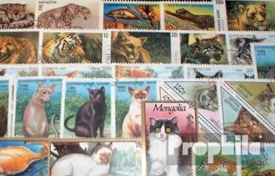Produktbild von Briefmarken Motive 50 verschiedene Katzen Marken