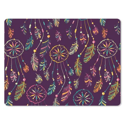 Produktbild von MuchoWow® Mauspad Mousepad Traumfänger - Federn - Muster - Regenbogen - Boho 23x19 cm - Mousepads - Maus Mat - Pad - Mausunterlage - Schreibtischunterlage - Mauspad