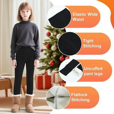 Produktbild von Thermoleggings für Mädchen, 6-14 Jahre – Mit Fleece-Futter – Hoher Bund – Ideal für den Winter