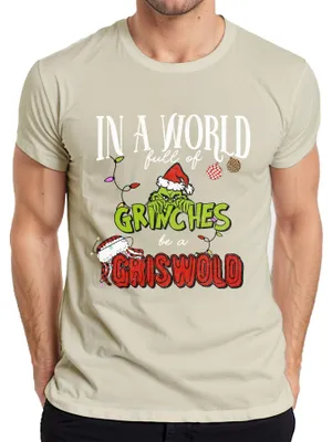 Immagine prodotto di In un mondo pieno di Grinches essere un Griswold Weihnachten lustig Herren T-Shirt, Natur, L