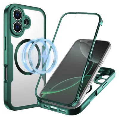 Immagine prodotto di Custodia MagSafe Ring Full Body a 360 gradi in acrilico/TPU per Apple iPhone 17, verde