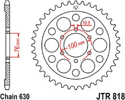Produktbild von JTSPROCKETS JTR818.41 Kettenrad hinten