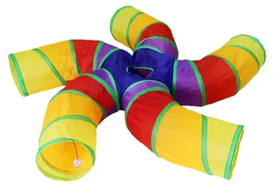 Produktbild von Katzentunnel S-förmig 5-Wege interaktiver Spieltunnel faltbar Polyester Ø 25 cm