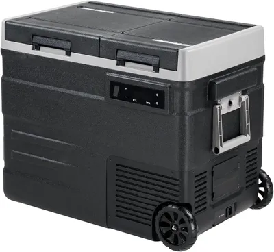 Immagine prodotto di Compressore per frigorifero - Congelatore elettrico - Per auto e campeggio - Doppia temperatura - 49 litri - Nero