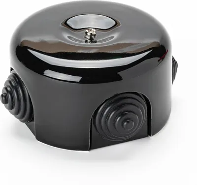 Produktbild von Verteilerdose Keramik  Baldachin Deckendose Rosette Abzweigdose Abdeckung Schwarz