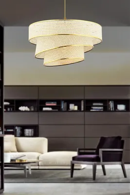 Immagine prodotto di Opviq, Couper Hazeran - Crema, Oro, Lampadario, Crema, Corpo in metallo, 40 x 40 x 72 cm