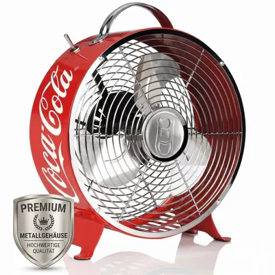 Produktbild von Retro Tischventilator Metall Cola Design 26cm Schreibtisch Ventilator Leise