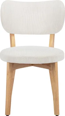 Produktbild von 2 Stühle aus Kord und Gummiholz - Weiß - TORIEL