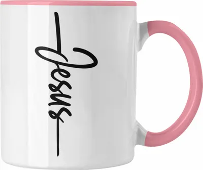 Produktbild von Trendation - Jesus Christus Tasse Bibel Geschenk Kreuz Glauben Kirche Christliche Geschenkidee (Rosa)
