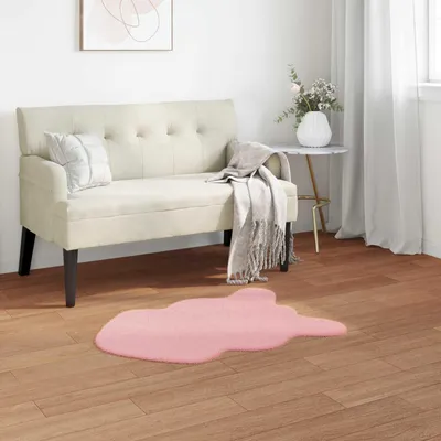 Produktbild von "Schlussverkauf" moderne Teppich - Wohnzimmer Kunstfell Hasen Teppich Olite Rosa 50x80 cm Polyester  C12747