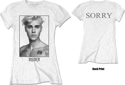 Produktbild von Justin Bieber Sorry (Back Print) White S Damen T-Shirt