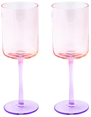 Image de Set de deux verres à vin Arc-en-ciel Orange Violet