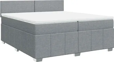 Produktbild von vidaXL Boxspringbett mit Matratze Hellgrau 200x200 cm Stoff
