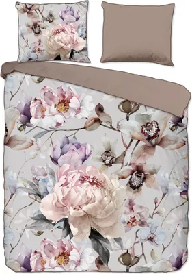 Obrázok produktu pre Descanso Bettbezug "kvety" - grau - (240x200/220 cm) - Baumwolle Satin