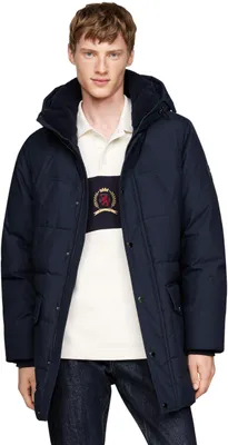 Produktbild von Tommy Hilfiger Herren Daunenmantel Rockie Utility Parka mit Knopfleiste, Blau (D