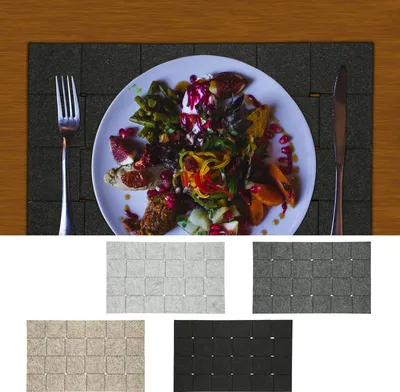 Produktbild von Tischset 4er Set Filz Flechtoptik 46x28cm 4 Farben Tischdekoration Platzdecken Filzuntersetzer Platzset