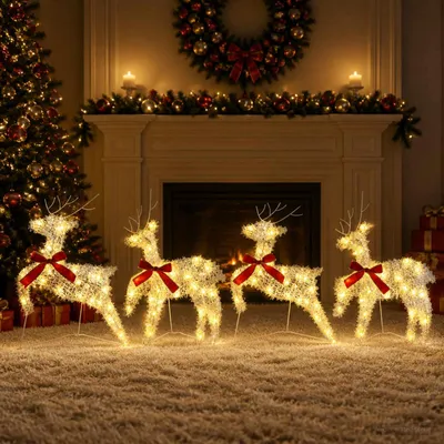 Immagine prodotto di Renna di Natale 4 pz 80 LED Bianco caldo 43 x 19 x 65 cm
