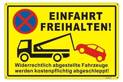 Produktbild von Sicherheitsschild Einfahrt Freihalten Metall 45 x 30 cm Gelb