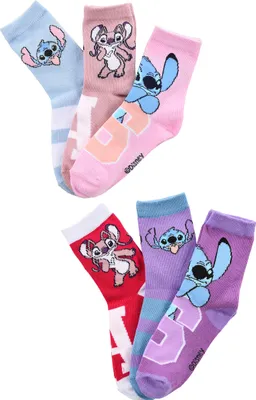 Produktbild von Stitch Kinder Mädchen Socken 6 Paar Strümpfe Paket, Größe:27-30
