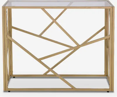 Produktbild von Eingangstisch modernes Design 100x40x78cm mit Glasplatte Kevin - Gold