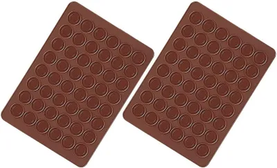 Image de Tapis de cuisson en silicone en deux parties pour macarons, 48 alvéoles, revêtement antiadhésif, 39 x 29 cm