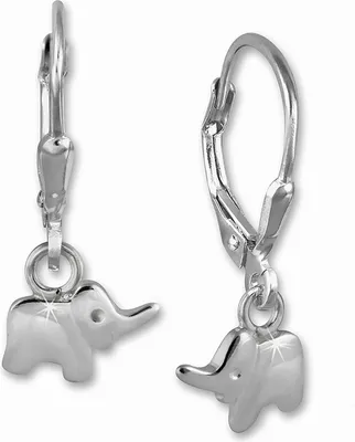 Produktbild von Teenie-Weenie Ohrhänger für Kinder 925 Silber glanz Elefant Ohrringe SDO571J