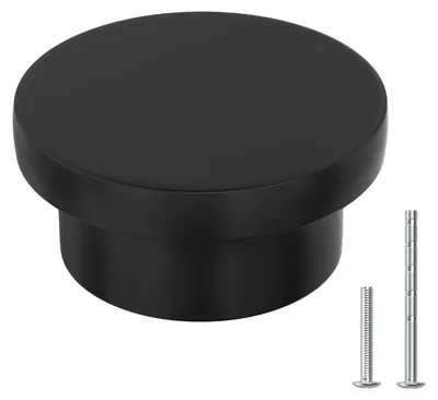 Produktbild von 10 schwarze Schrankknöpfe, Zinkmöbelknöpfe, schwarze Schubladenknöpfe, Schranktürknöpfe, runde Schrankknöpfe