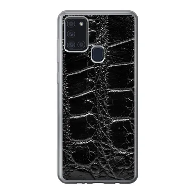 Produktbild von MuchoWow® Handyhülle Schutzhülle Hülle für Samsung Galaxy A21s Tiermuster - Krokodile - Leder Silikon Softcase Handy Hülle - Hartschale