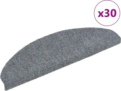 Productafbeelding van Trapmatten Zelfklevend 30 stuks 65x21x4 cm Lichtgrijs Halfrond Groot