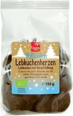 Produktbild von Lebkuchenherzen - Kirschfüllung Vollmilch 125g