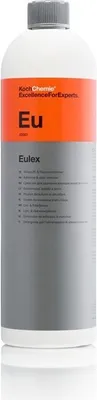 A white bottle of Koch Chemie Eulex cleaner with orange and gray labeling.